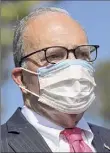  ?? Chip Somodevill­a / Getty ?? White House National Economic Council Director Larry Kudlow talks to reporters outside the West Wing on Friday in Washington.