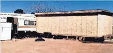  ??  ?? More than 60 immigrants from Guatemala and Ecuador were kept in this shed attached to a fifth-wheel trailer.