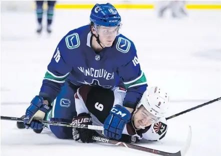  ?? — THE CANADIAN PRESS FILES ?? Jake Virtanen has the physical tools but there are still some questions about his hockey sense. Even so, he does project to be a valuable part of the team.