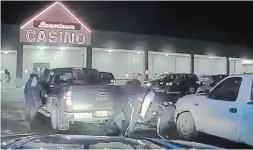  ?? SCREEN CAPTURE ?? An image from a March 10 video from the night Alberta First Nations Chief Allan Adam was arrested in an incident during which he says police assaulted him and his wife.