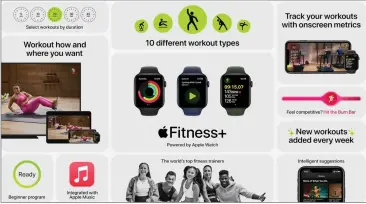  ??  ?? Apple Fitness+ is tied into the Apple Watch.