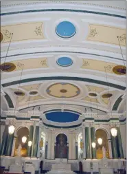  ?? TIMES HERALD PHOTO ?? The restored and repainted ceiling of St. Patrick Church.