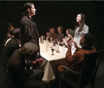  ?? ANDREW FRANCIS WALLACE/TORONTO STAR ?? Colin Palangio and Hailey Gillis in a dress rehearsal of Soulpepper Theatre’s The Dybbuk.