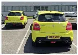  ??  ?? Paintjob Our Swift Sport’s Champion Yellow colour seems to be a popular choice