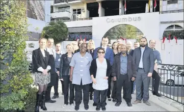  ?? (Photos Michael Alési et DR) ?? Autour du directeur général, Bastien Anouil, une partie de l’équipe du Columbus mobilisée pour faire tourner l’hôtel en période de travaux.