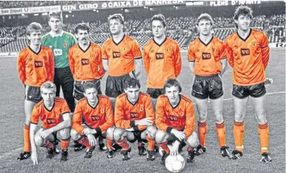  ?? ?? LEGENDS: The United players at the Nou Camp before the Uefa Cup quarter-final second leg in 1987.