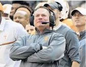  ?? MICHAEL PATRICK/ASSOCIATED PRESS ?? Butch Jones’ Vols wasted a strong start in 2016, falling to South Carolina and Vandy in the season’s second half.