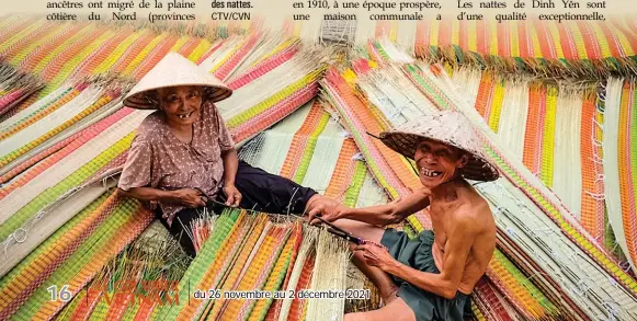  ?? ?? Environ 70% des ménages de Dinh Yên pratiquent le tissage des nattes. CTV/CVN