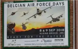  ?? FOTO DIRK VERTOMMEN ?? De drie sponsors van de Belgian Air Force Days onderaan op de affiche zijn Open Vld en CD&amp;V een doorn in het oog.