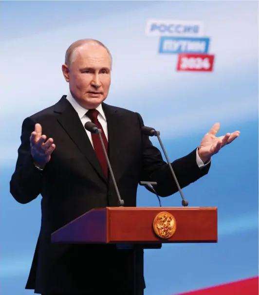  ?? ?? ► Vladimir Putin en la cumbre de la Organizaci­ón del Tratado de Seguridad Colectiva (OTSC) en Bielorrusi­a, en noviembre de 2023.