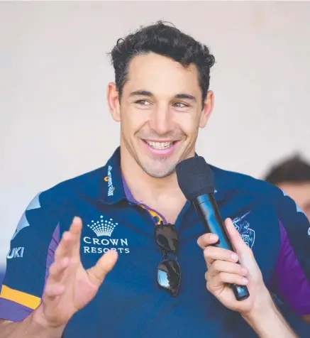  ??  ?? RIGHT MOVES: Melbourne Storm superstar Billy Slater will become a part- time coach with his club from next season.