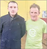  ?? ?? Gerard Hanley, individual gold medallist at the county masters in Clerihan last Sunday, being presented with his medal by Owen Fanning, county chairman.