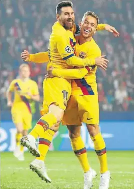  ?? Foto: Efe ?? Messi y Arthur Melo, celebrando el 0-1.