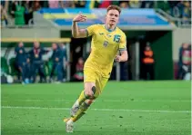  ?? ?? Equaliser…Viktor Tsyhankov after scoring Ukraine’s first goal v Iceland