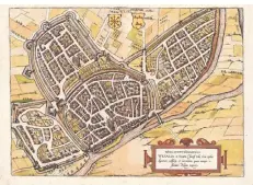  ??  ?? Der Hammelmann-plan, 1588 im Städtebuch von Franz Hogenberg und Gregor Braun erschienen, ist wesentlich älter als angenommen.