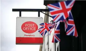  ?? Photograph: Finnbarr Webster/Getty Images ?? A Post Office prepares for this weekend’s coronation of King Charles.