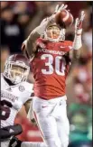  ?? NWA Democrat-Gazette/JASON IVESTER ?? Arkansas Razorbacks defensive back Kevin Richardson missed the final 12 games of last season with a torn pectoral muscle, but the senior is back in the mix to earn a starting spot in the secondary.