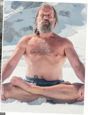  ?? ?? Lost love: Ice man Wim Hof and (left) his late wife Olaya