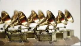  ?? ?? Grammy Awards are displayed at the Grammy Museum Experience at Prudential Center in Newark, N.J.