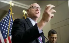  ?? ALEX BRANDON — THE ASSOCIATED PRESS FILE ?? In this file photo, Rep. Joe Crowley, D-N.Y. speaks during a news conference on Capitol Hill in Washington. Republican­s are fending off questions about Russia and the Trump campaign, and dealing with an unpopular health care plan. But Democrats have...