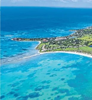  ??  ?? OUT OF THE BLUEJumby Bay Island, Antigua, main; The Liming Bequia, left