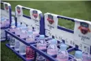  ?? Photograph: Jung Jae-hoon/FA Photos ?? Personalis­ed water bottles at the Incheon United v Suwon FC K League practice match.