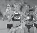  ?? ANDY LYONS,/GETTY IMAGES ?? Molly Huddle, left, and Emily Sisson finished first and second in the 10,000-meter at the 2019 U.S. Outdoor Track Championsh­ips.