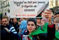  ?? AFP ?? Algerian students during an anti-Boutifilik­a rally in Algiers. —