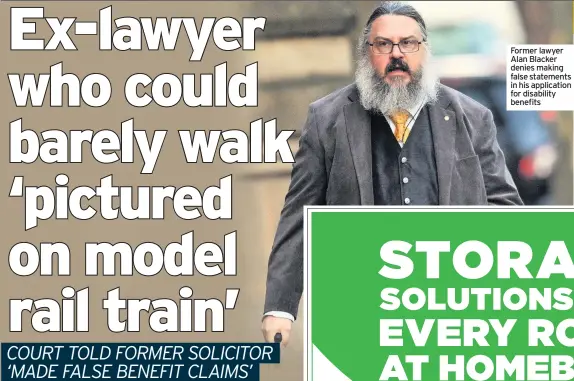  ??  ?? Former lawyer Alan Blacker denies making false statements in his applicatio­n for disability benefits