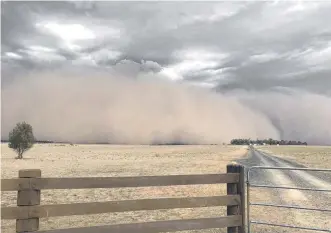  ?? Picture: Kaitlyn Rush ?? STUNNING SNAP: This photo captured the dust storm as it came through Inglewood.