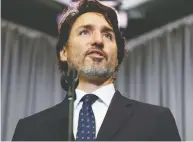  ?? BLAIR GABLE / REUTERS ?? Prime Minister Justin Trudeau will have to start over with spending restraint that's easy to understand if he wants to restore confidence in his fiscal management.
