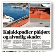  ??  ?? FAKSIMILE: Agderposte­n lørdag 26. mai.