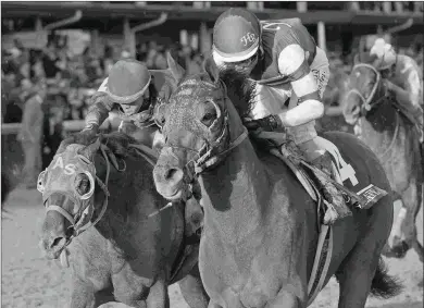  ?? DEBRA A. ROMA ?? Accelerate (right) got a 105 Beyer Speed Figure for his victory in the Breeders’ Cup Classic.