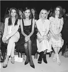  ??  ?? (L-R) Emily Ratajkowsk­i,Alexa Chung, Christina Ricci and Rose Leslie attend the Altuzarra fashion show during New York Fashion Week on Feb 12 in New York City.