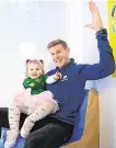  ??  ?? James McClean with his daughter Willow (2) in the stadium’s sensory hub