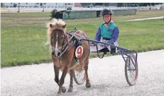  ?? FOTO: SWANN ?? Helen Swann wurde zusammen mit ihrem Shettlandp­ony Donya bei der Championat­sfeier für Minitraber mit Platz eins ausgezeich­net.