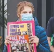  ?? Picture: MICHAEL DODGE ?? A protester in Melbourne.