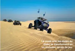  ??  ?? Le week-end, les dunes du
Qatar se transforme­nt en un immense terrain de jeu.