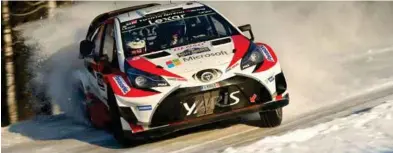  ?? Photo: Toyota ?? Works Toyota driver Jari-Matti Latvala on his way to victory in the new Yaris WRC car in Sweden.