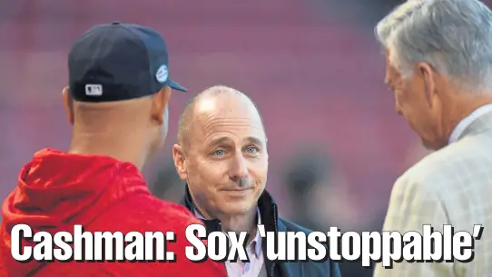  ?? CHRISTOPHE­R EVANS / BOSTON HERALD ?? ENEMY LINES: Yankees general manager Brian Cashman was impressed by the job done by the Red Sox in winning the 2018 World Series.