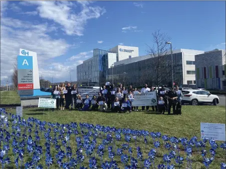  ?? SUBMITTED PHOTO ?? Mission Kids Child Advocacy Center ‘planted’ pinwheels at Children’s Hospital of Philadelph­ia’s (CHOP’s) King of Prussia Campus to recognize National Child Abuse Prevention Month.