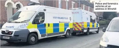  ??  ?? Police and forensics vehicles at an address in Winshill