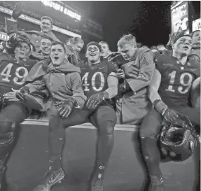  ?? DANNY WILD/USA TODAY SPORTS ?? Army players and cadets celebrate last season’s 17-10 win over Navy.