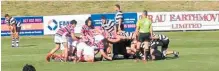  ?? ?? Pirongia and Southern United pack down a scrum.