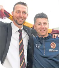  ??  ?? Stephen Robinson with Ian Baraclough in 2015