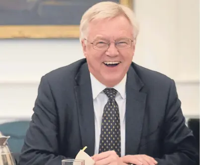  ?? Picture: PA. ?? Stop me if you’ve heard this one before... David Davis can’t fail but to find the Brexit process one long joke.