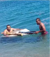  ?? Photos: William Naduva ?? The search party found what has been confirmed to be wreckage from the boat.