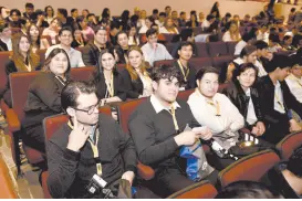  ?? ?? l Estudiante­s participan­tes en el “Congreso Internacio­nal de Ingeniería Industrial Vortex”.