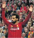  ??  ?? Goal king: Mohamed Salah opened his league account