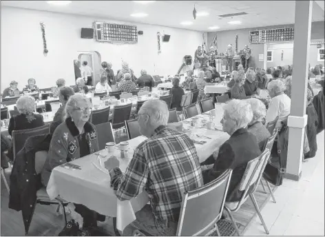  ?? SUBMITTED ?? There were 130 seniors on hand for a free Christmas dinner hosted recently by the Aylesford and District Lions Club.